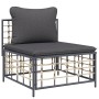 Gartenmöbel-Set 6-teilig anthrazitfarbene Kissen PE-Rattan von vidaXL, Outdoor-Sofas - Ref: Foro24-3186753, Preis: 473,03 €, ...