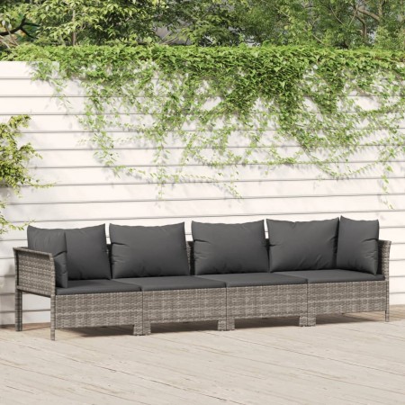 4-piece garden furniture set with gray synthetic rattan cushions by vidaXL, Garden sets - Ref: Foro24-362689, Price: 251,27 €...