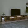 Mueble de TV con luces LED color roble ahumado 290x36,5x40 cm de vidaXL, Muebles TV - Ref: Foro24-3152807, Precio: 196,70 €, ...