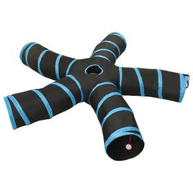 Túnel para gatos con 5 salidas poliéster negro y azul 25 cm de vidaXL, Tiendas y túneles de juego - Ref: Foro24-172188, Preci...