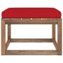 Reposapiés de jardín con cojín rojo de vidaXL, Sofás modulares de exterior - Ref: Foro24-3067266, Precio: 66,99 €, Descuento: %