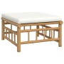 Set de muebles de jardín 12 piezas bambú y cojines blanco crema de vidaXL, Conjuntos de jardín - Ref: Foro24-3155194, Precio:...