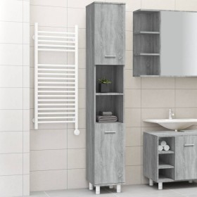 Armario de baño madera contrachapada gris Sonoma 30x30x179 cm de vidaXL, Muebles de baño - Ref: Foro24-825832, Precio: 83,16 ...