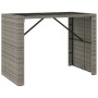 High bar table with gray PE rattan glass surface 145x80x110 cm by vidaXL, Garden tables - Ref: Foro24-362598, Price: 249,72 €...