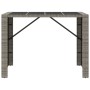 High bar table with gray PE rattan glass surface 145x80x110 cm by vidaXL, Garden tables - Ref: Foro24-362598, Price: 249,72 €...