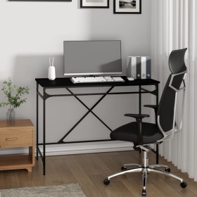 Black iron and plywood desk 100x50x75 cm by vidaXL, Desks - Ref: Foro24-826719, Price: 95,99 €, Discount: %