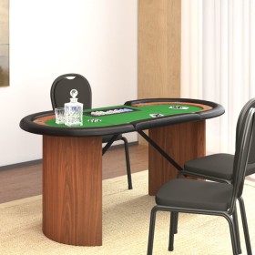 Pokertisch 10 Spieler Tablett Chips grün 160x80x75 cm von vidaXL, Spiel- und Pokertische - Ref: Foro24-80406, Preis: 212,99 €...