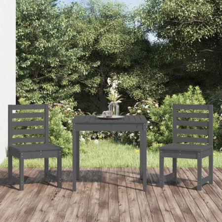 Mesa y sillas de jardín 3 piezas madera maciza de pino gris de vidaXL, Conjuntos de jardín - Ref: Foro24-3154673, Precio: 158...