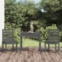 Garden table and chairs 3-piece set made of solid gray pine wood by vidaXL, Garden sets - Ref: Foro24-3154673, Price: 158,18 ...