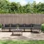 Gartenmöbel-Set 7-teilig und anthrazitgraue PE-Rattankissen von vidaXL, Outdoor-Sofas - Ref: Foro24-3186757, Preis: 548,52 €,...