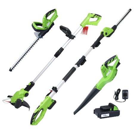 4-Piece Cordless Garden Power Tool Set by vidaXL, Motorized Equipment Sets for Outdoor Use - Ref: Foro24-3154932, Price: 301,...