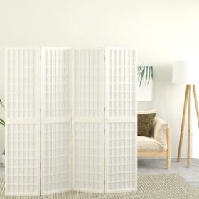 Folding screen with 4 Japanese-style white panels 160x170 cm by vidaXL, Room dividers - Ref: Foro24-352088, Price: 152,30 €, ...