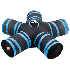 Cat tunnel with 5 exits black and blue polyester 25 cm by vidaXL, Play tents and tunnels - Ref: Foro24-172184, Price: 29,33 €...