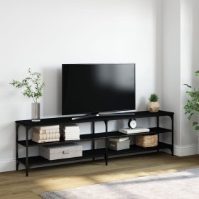 Black metal and plywood TV cabinet 180x30x50 cm by vidaXL, TV Furniture - Ref: Foro24-826754, Price: 94,99 €, Discount: %