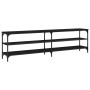 Mueble de TV metal y madera contrachapada negro 180x30x50 cm de vidaXL, Muebles TV - Ref: Foro24-826754, Precio: 81,69 €, Des...