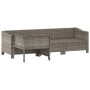 Set de muebles de jardín 4 pzas y cojines ratán sintético gris de vidaXL, Conjuntos de jardín - Ref: Foro24-362688, Precio: 3...