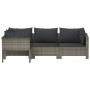 4-piece garden furniture set and gray synthetic rattan cushions by vidaXL, Garden sets - Ref: Foro24-362688, Price: 289,86 €,...