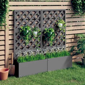 Planters with trellis 2 units WPC gray 65x33x135 cm by vidaXL, Pots and planters - Ref: Foro24-3154899, Price: 290,53 €, Disc...