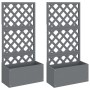 Planters with trellis 2 units WPC gray 65x33x135 cm by vidaXL, Pots and planters - Ref: Foro24-3154899, Price: 292,35 €, Disc...