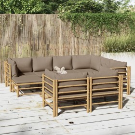 10-piece bamboo garden furniture set with taupe gray cushions by vidaXL, Garden sets - Ref: Foro24-3155128, Price: 1,00 €, Di...