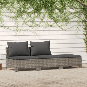 3-piece garden furniture set and gray synthetic rattan cushions by vidaXL, Garden sets - Ref: Foro24-362692, Price: 230,63 €,...