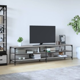 Mueble TV metal y madera contrachapada gris Sonoma 200x30x50 cm de vidaXL, Muebles TV - Ref: Foro24-826762, Precio: 78,06 €, ...