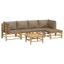 6-piece bamboo garden furniture set with taupe gray cushions by vidaXL, Garden sets - Ref: Foro24-3155136, Price: 588,99 €, D...