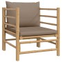 7-piece bamboo garden furniture set with taupe gray cushions by vidaXL, Garden sets - Ref: Foro24-3155141, Price: 768,81 €, D...