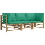 3-piece bamboo garden furniture set with green cushions by vidaXL, Garden sets - Ref: Foro24-3155151, Price: 255,99 €, Discou...