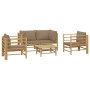 5-piece bamboo garden furniture set with taupe gray cushions by vidaXL, Garden sets - Ref: Foro24-3155121, Price: 481,63 €, D...