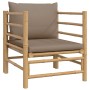 5-piece bamboo garden furniture set with taupe gray cushions by vidaXL, Garden sets - Ref: Foro24-3155121, Price: 481,63 €, D...