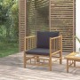 Bamboo garden sofa with dark gray cushions by vidaXL, Modular outdoor sofas - Ref: Foro24-362311, Price: 148,37 €, Discount: %