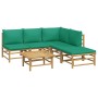 Set de muebles de jardín 6 piezas bambú con cojines verde de vidaXL, Conjuntos de jardín - Ref: Foro24-3155167, Precio: 379,6...