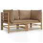 2 pcs bamboo garden corner sofas with taupe gray cushions by vidaXL, Garden sets - Ref: Foro24-3155118, Price: 252,13 €, Disc...