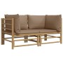 2 pcs bamboo garden corner sofas with taupe gray cushions by vidaXL, Garden sets - Ref: Foro24-3155118, Price: 252,13 €, Disc...