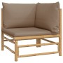 2 Stück Bambus-Gartenecksofas mit taupegrauen Kissen von vidaXL, Gartensets - Ref: Foro24-3155118, Preis: 252,13 €, Rabatt: %