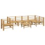 Garden furniture set 7 pieces bamboo and light gray cushions by vidaXL, Garden sets - Ref: Foro24-3155093, Price: 692,80 €, D...