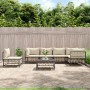 Garden furniture set 7 pieces and anthracite gray PE rattan cushions by vidaXL, Outdoor sofas - Ref: Foro24-3186766, Price: 5...