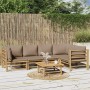 6-teiliges Gartenmöbel-Set aus Bambus mit taupegrauen Kissen von vidaXL, Gartensets - Ref: Foro24-3155137, Preis: 556,99 €, R...