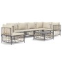 Garden furniture set 7 pieces and anthracite gray PE rattan cushions by vidaXL, Outdoor sofas - Ref: Foro24-3186766, Price: 5...