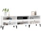 Mueble de TV madera contrachapada blanco brillo 150x30x44,5 cm de vidaXL, Muebles TV - Ref: Foro24-831919, Precio: 92,53 €, D...