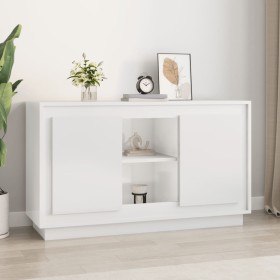 Aparador de madera contrachapada blanco brillante 102x35x60 cm de vidaXL, Aparadores - Ref: Foro24-831879, Precio: 99,99 €, D...