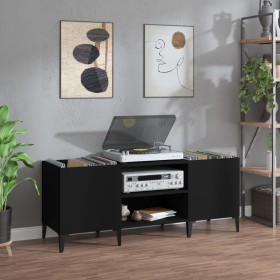 Black plywood record cabinet 121x38x48 cm by vidaXL, CD and DVD storage - Ref: Foro24-831934, Price: 78,64 €, Discount: %