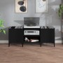 Black plywood record cabinet 121x38x48 cm by vidaXL, CD and DVD storage - Ref: Foro24-831934, Price: 80,99 €, Discount: %