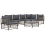 Garden furniture set 7 pieces and anthracite gray PE rattan cushions by vidaXL, Outdoor sofas - Ref: Foro24-3186767, Price: 5...