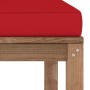 Garden footrest with red cushion