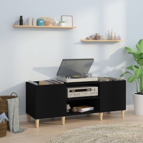 Black plywood record cabinet 121x38x48 cm by vidaXL, CD and DVD storage - Ref: Foro24-831926, Price: 84,99 €, Discount: %