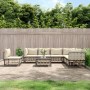 Gartenmöbel-Set 8 Stück und Kissen PE Rattan Anthrazit von vidaXL, Outdoor-Sofas - Ref: Foro24-3186768, Preis: 628,61 €, Raba...