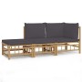 3-piece bamboo garden furniture set with dark gray cushions by vidaXL, Garden sets - Ref: Foro24-3155236, Price: 296,93 €, Di...