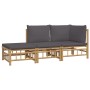 3-piece bamboo garden furniture set with dark gray cushions by vidaXL, Garden sets - Ref: Foro24-3155236, Price: 296,93 €, Di...